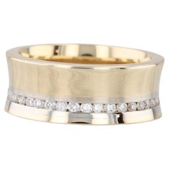 0,50ctw Diamant konturierte Ewigkeit Ring 14k Gelbgold Größe 7 Wide Band