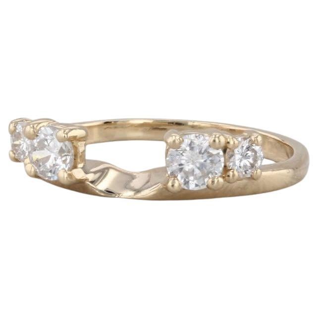 0,50ctw Diamond Enhancer Guard Ring 14k Gelbgold Hochzeit Band Größe 5,5