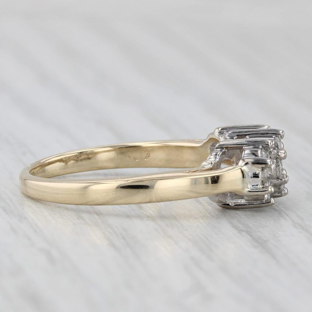 Women's or Men's 0.50ctw Diamond Flower Clusters Ring 14k Yellow White Gold Size 7 Engagement For Sale