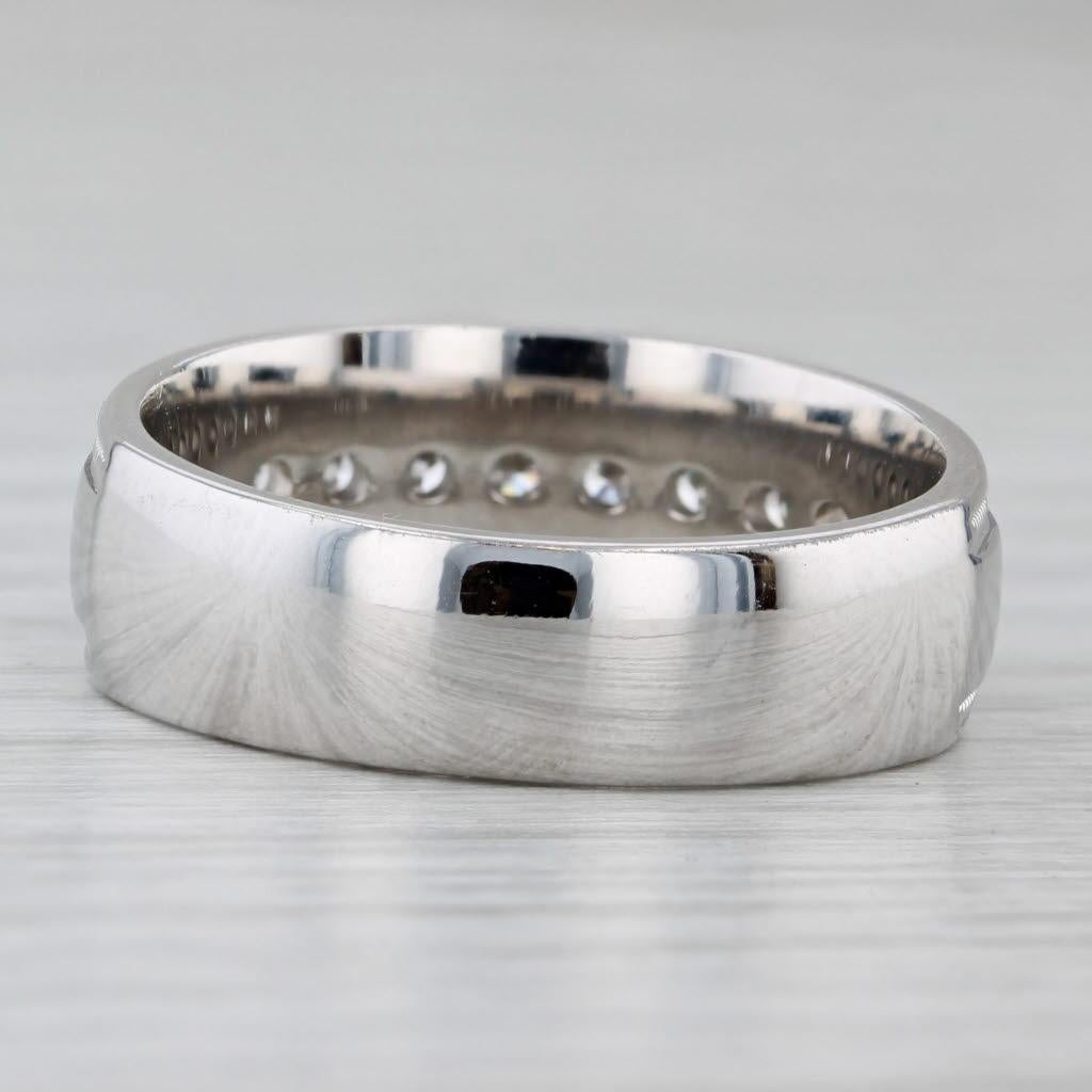 0,50ctw Diamant Männer Hochzeit Band 14k Weißgold Größe 10 Ring (Rundschliff) im Angebot
