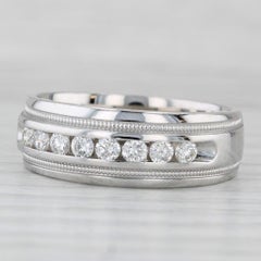 0,50ctw Diamant Männer Hochzeit Band 14k Weißgold Größe 10 Ring