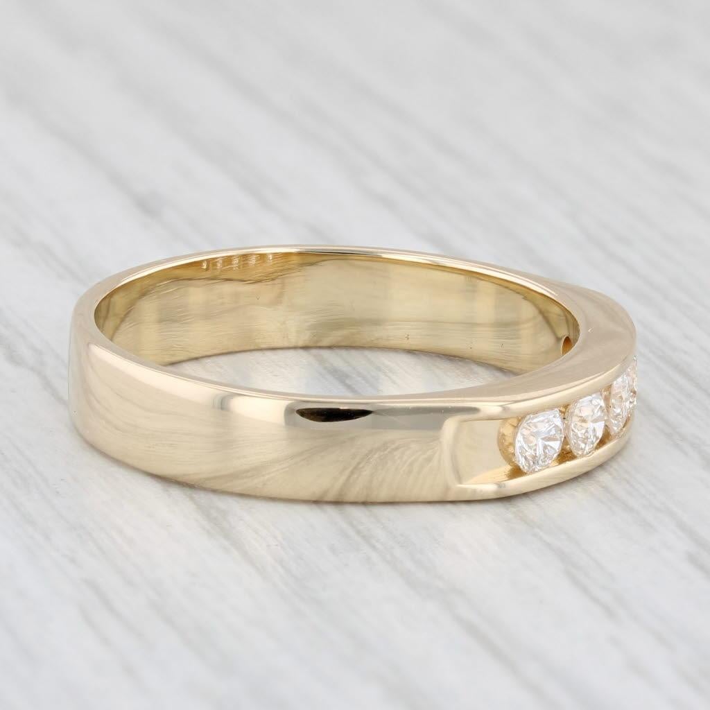 0,50 Karat Diamant Herren-Hochzeitsring 14k Gelbgold Größe 11 Ring (Rundschliff) im Angebot