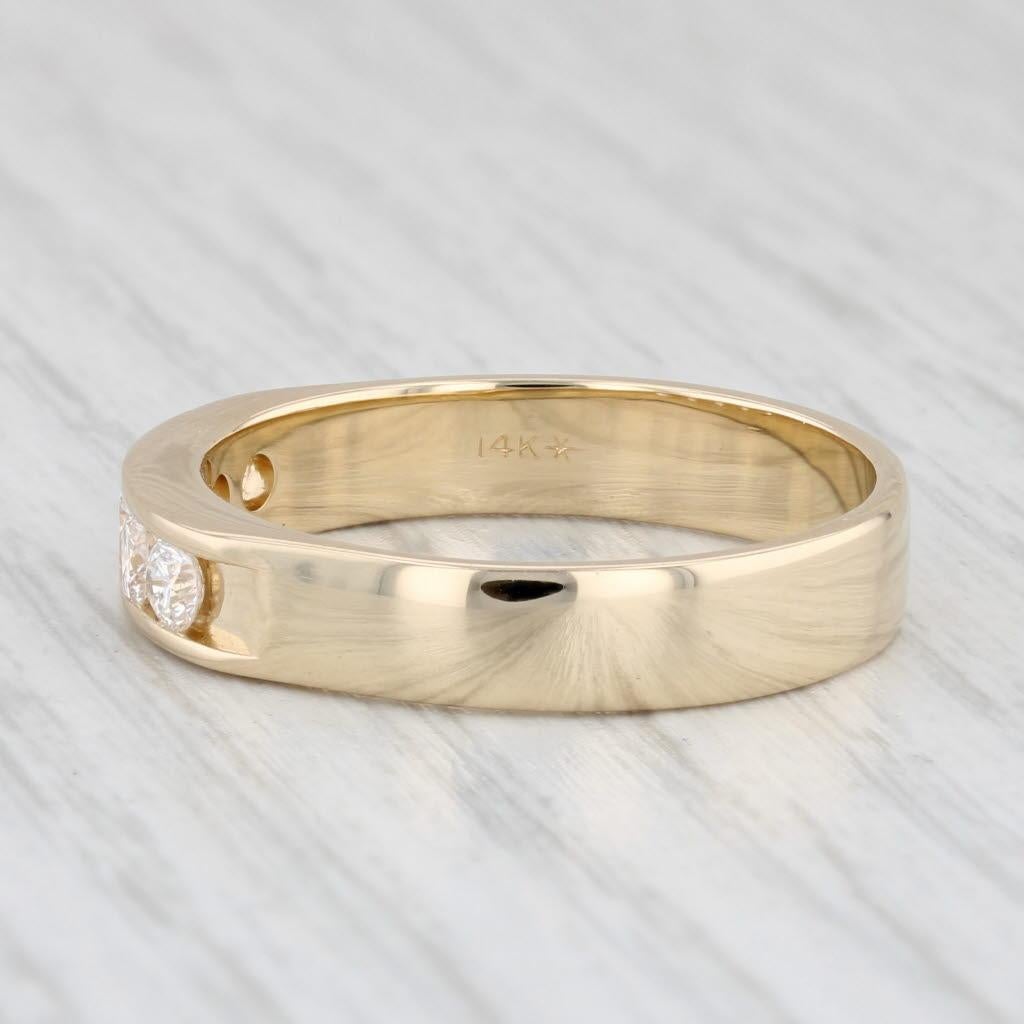 0.50ctw Diamond Men's Wedding Band 14k Yellow Gold Size 11 Ring In Good Condition For Sale In McLeansville, NC
