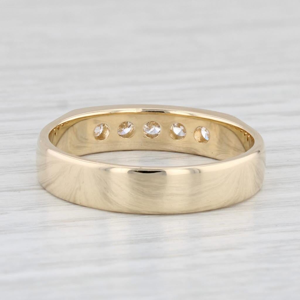 0.50ctw Diamond Men's Wedding Band 14k Yellow Gold Size 11 Ring For Sale 2