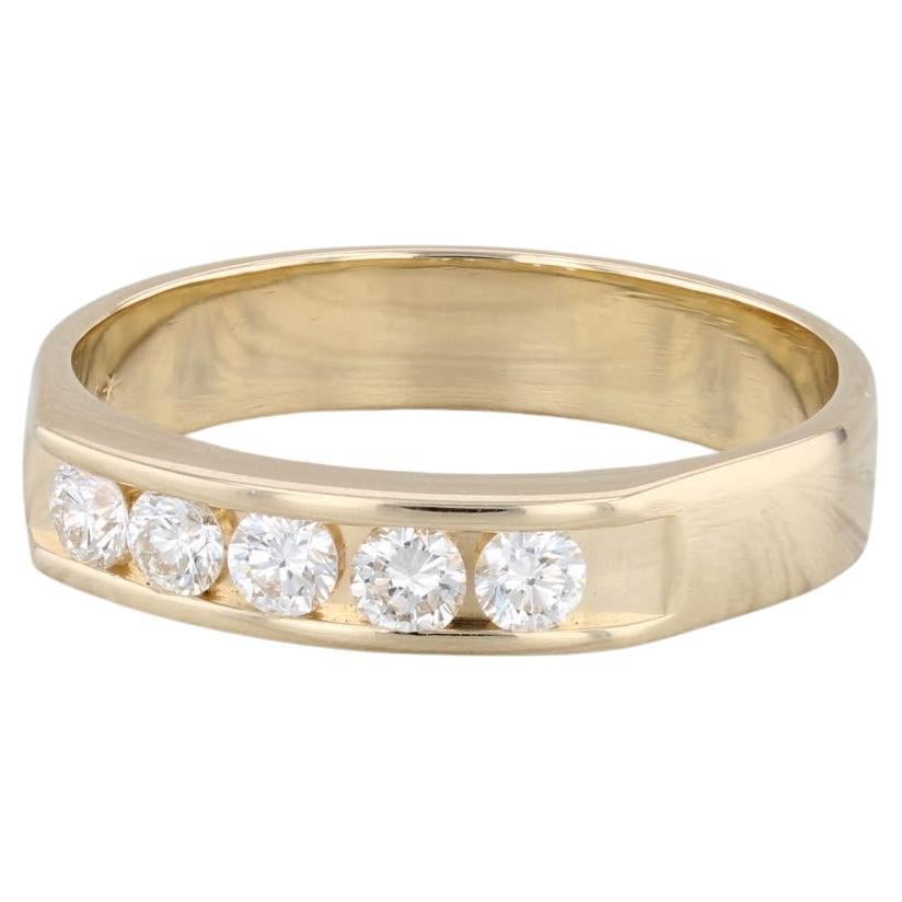 0,50 Karat Diamant Herren-Hochzeitsring 14k Gelbgold Größe 11 Ring im Angebot