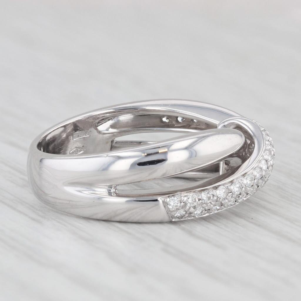 Gemstone Information:
- Natural Diamonds -
Total Carats - 0.50ctw
Cut - Round Brilliant
Color - F - G
Clarity - VS1 - VS2

Metal: 18k White Gold
Weight: 7.4 Grams 
Stamps: 750 Damiani
Face Height: 7.5 mm 
Rise Above Finger: 5.3 mm
Band / Shank