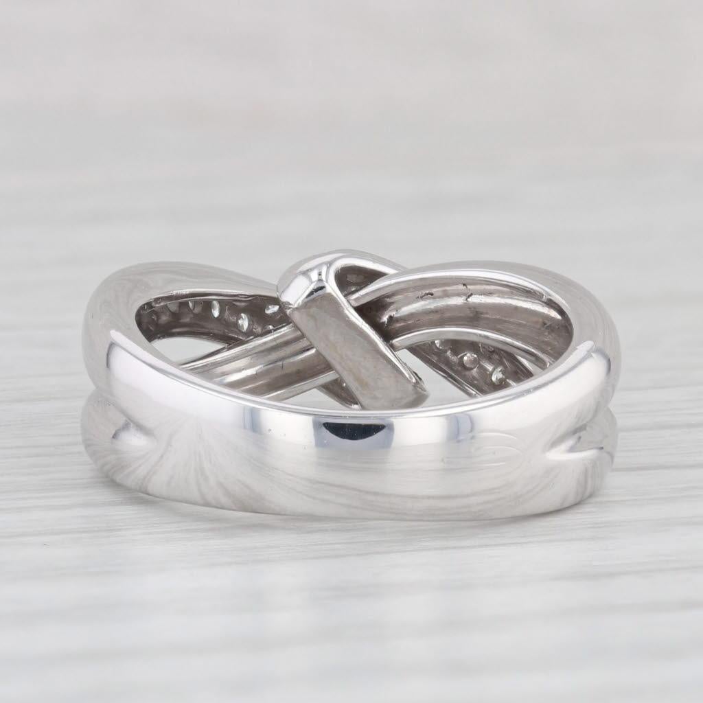 Round Cut 0.50ctw Diamond Overlay Ring 18k White Gold Size 7.25 For Sale
