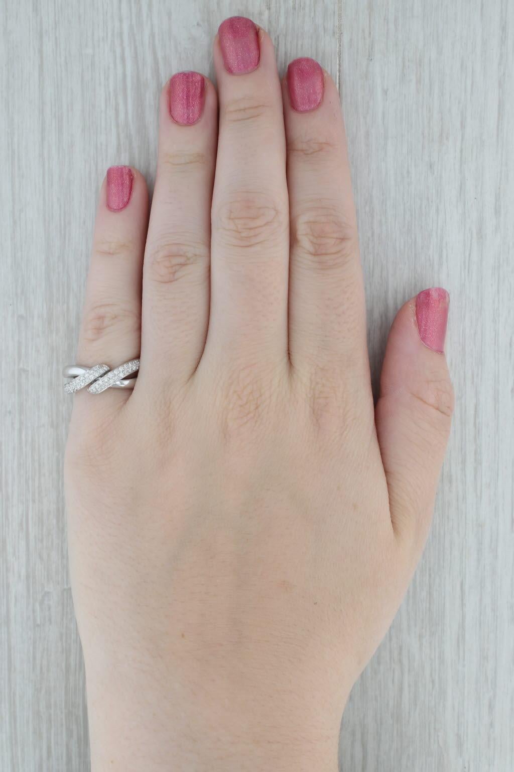 0.50ctw Diamond Overlay Ring 18k White Gold Size 7.25 For Sale 1