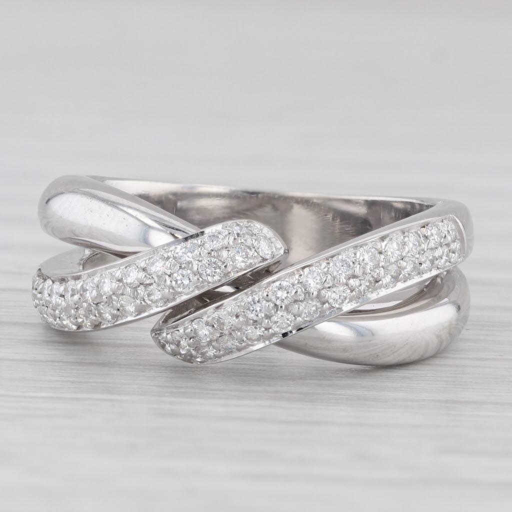 0.50ctw Diamond Overlay Ring 18k White Gold Size 7.25 For Sale 3