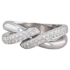 0.50ctw Anillo Superpuesto de Diamantes Oro Blanco 18k Talla 7.25