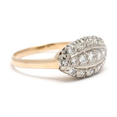 0.50ctw Diamond Princess Ring, 14k White & Yellow Gold, Ring Size 8.75