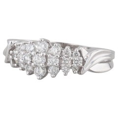 0.50ctw Diamond Ring 14k White Gold Size 8 Tiered Setting Anniversary