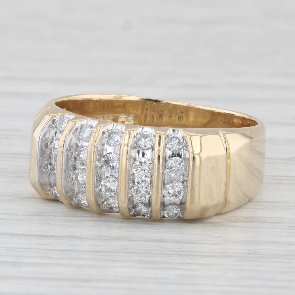 0.50ctw Diamond Ring 14k Yellow Gold Size 10 Men's For Sale