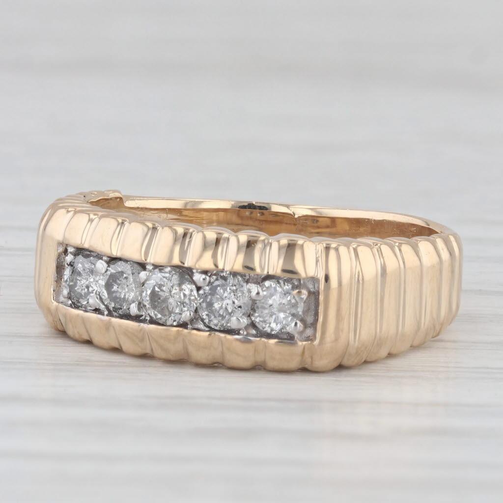 0.50ctw Diamond Ring 14k Yellow Gold Size 9 Men's Wedding Band For Sale