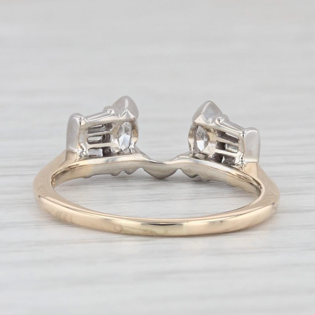0.50ctw Diamond Ring Guard Enhancer Wedding Bridal 14k Gold Size 8.5 In Good Condition In McLeansville, NC