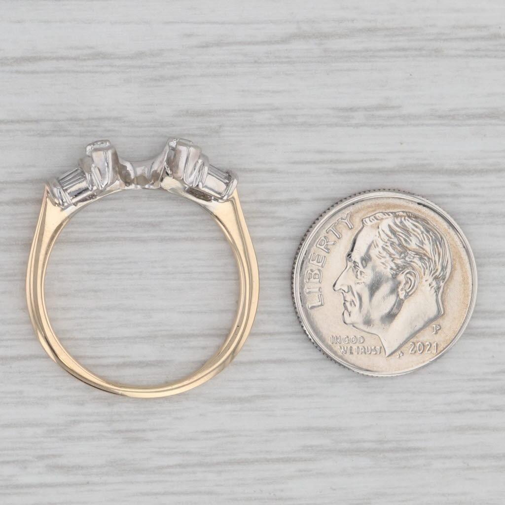 0.50ctw Diamond Ring Guard Enhancer Wedding Bridal 14k Gold Size 8.5 For Sale 2