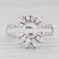 0.50ctw Diamond Ring Jacket Guard Wedding Bridal 14k White Gold Size 8.25