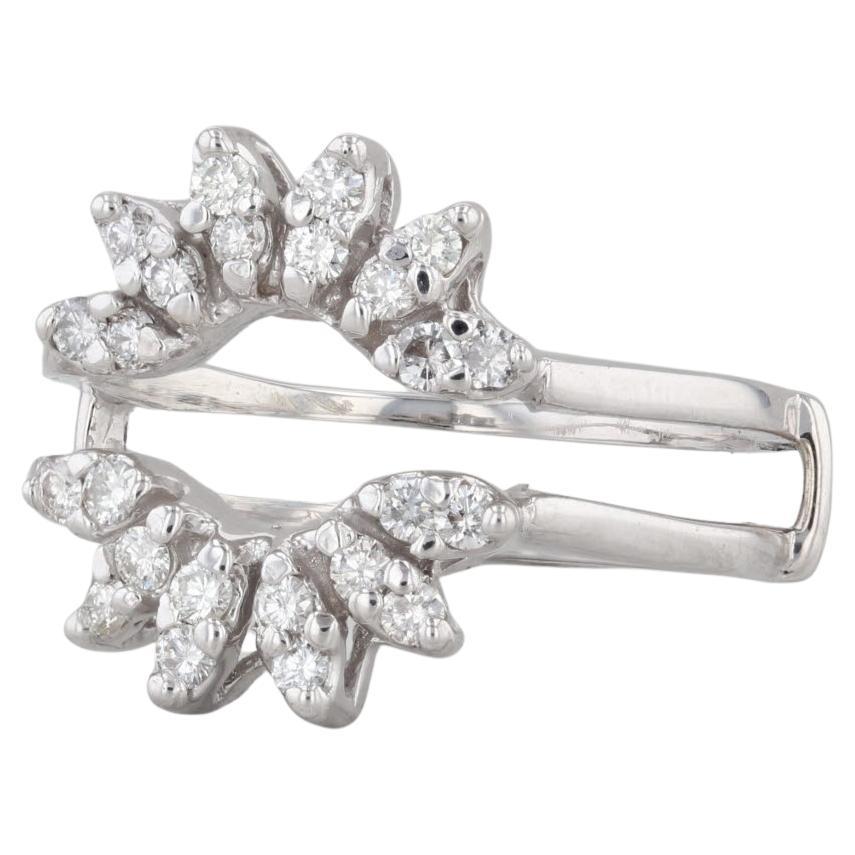 Veste de mariage en or blanc 14 carats avec diamants 0,50 carat, taille 8,25