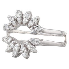 0,50 Karat Diamant Ring Jacke Guard Hochzeit Braut 14k Weißgold Größe 8,25
