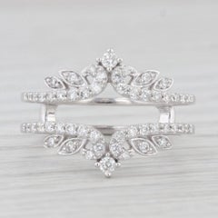 0.50ctw Diamond Ring Jacket Guard Wrap 14k White Gold Size 6.75 Wedding Bridal