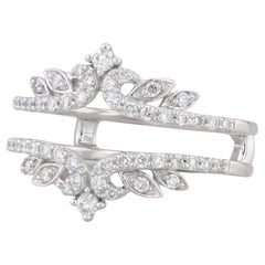 0,50ctw Diamant Ring Jacke Guard Wrap 14k Weißgold Größe 6,75 Hochzeit Braut