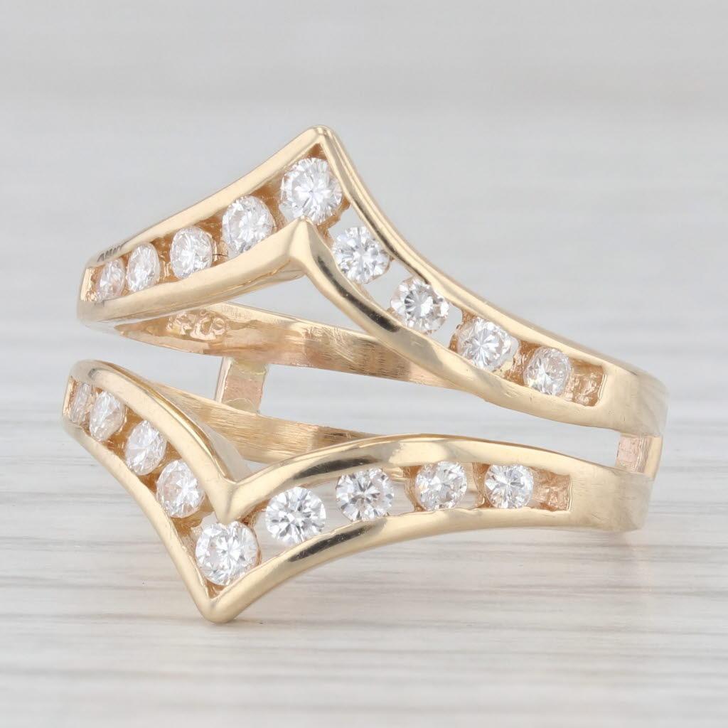 0,50 Karat Diamant Ring Jacke Guard Wrap Braut Hochzeit 14k Gelbgold Größe 7,75