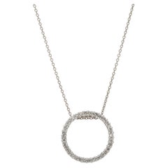 0.50ctw Diamond Round Pendant Necklace, 14k White Gold, Length 16 Inches