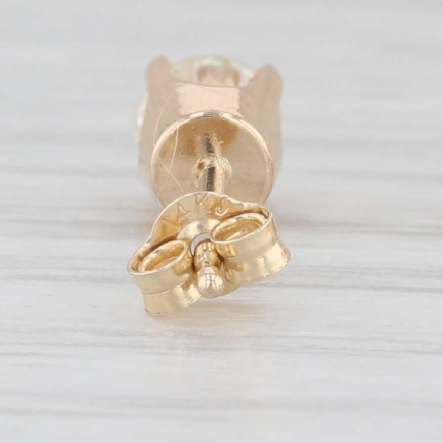 Pendientes de oro amarillo de 14k con diamante redondo solitario de 0,50 ctw 1