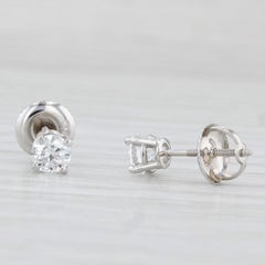 0.50ctw Diamond Solitaire Stud Earrings 14k White Gold VS2 Round Brilliant