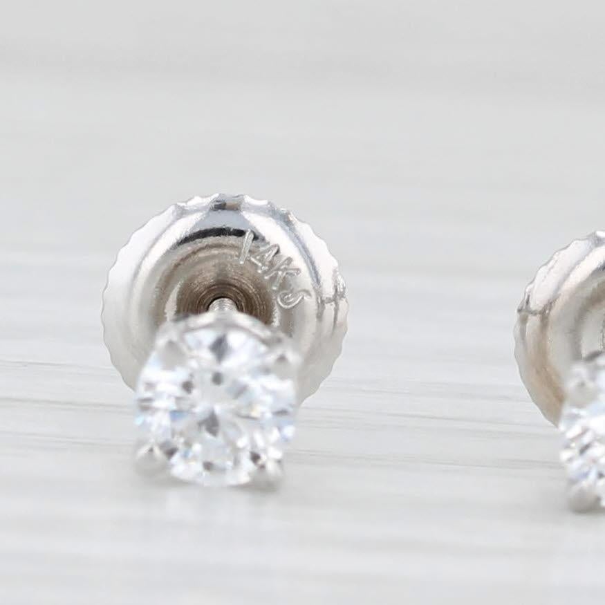 da uomo o donna Orecchini a perno con solitario di diamanti da 0,50 carati in oro bianco 14k VS2 Brilliante rotondo in vendita