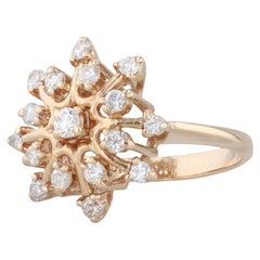 0.50ctw Diamante Starburst Anillo de Oro Amarillo 14k Talla 6.75