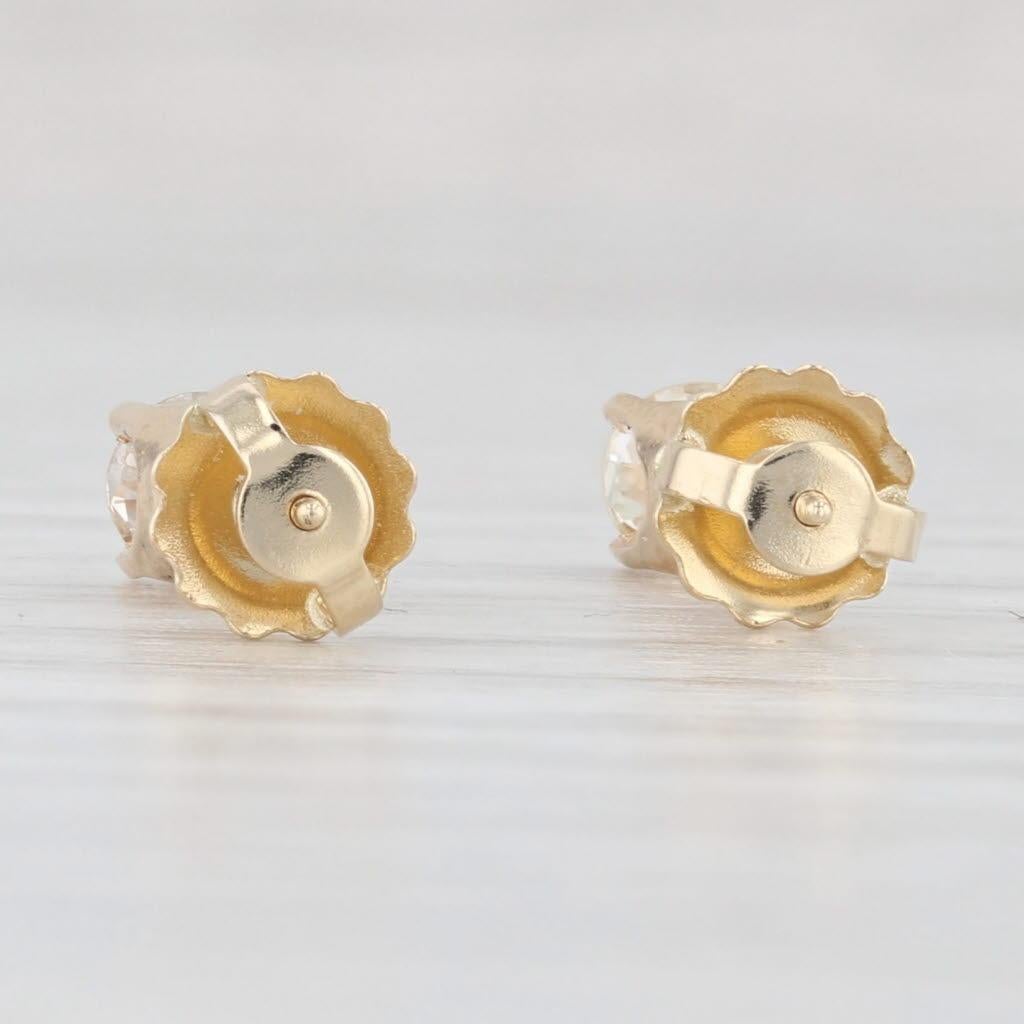 0.50ctw Diamond Stud Earrings 14k Yellow Gold Round Solitaire Screw Backs Studs In Good Condition For Sale In McLeansville, NC