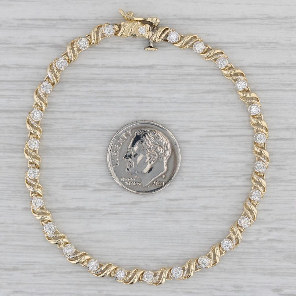 Women's 0.50ctw Diamond Tennis Bracelet 14k Yellow Gold 7.25