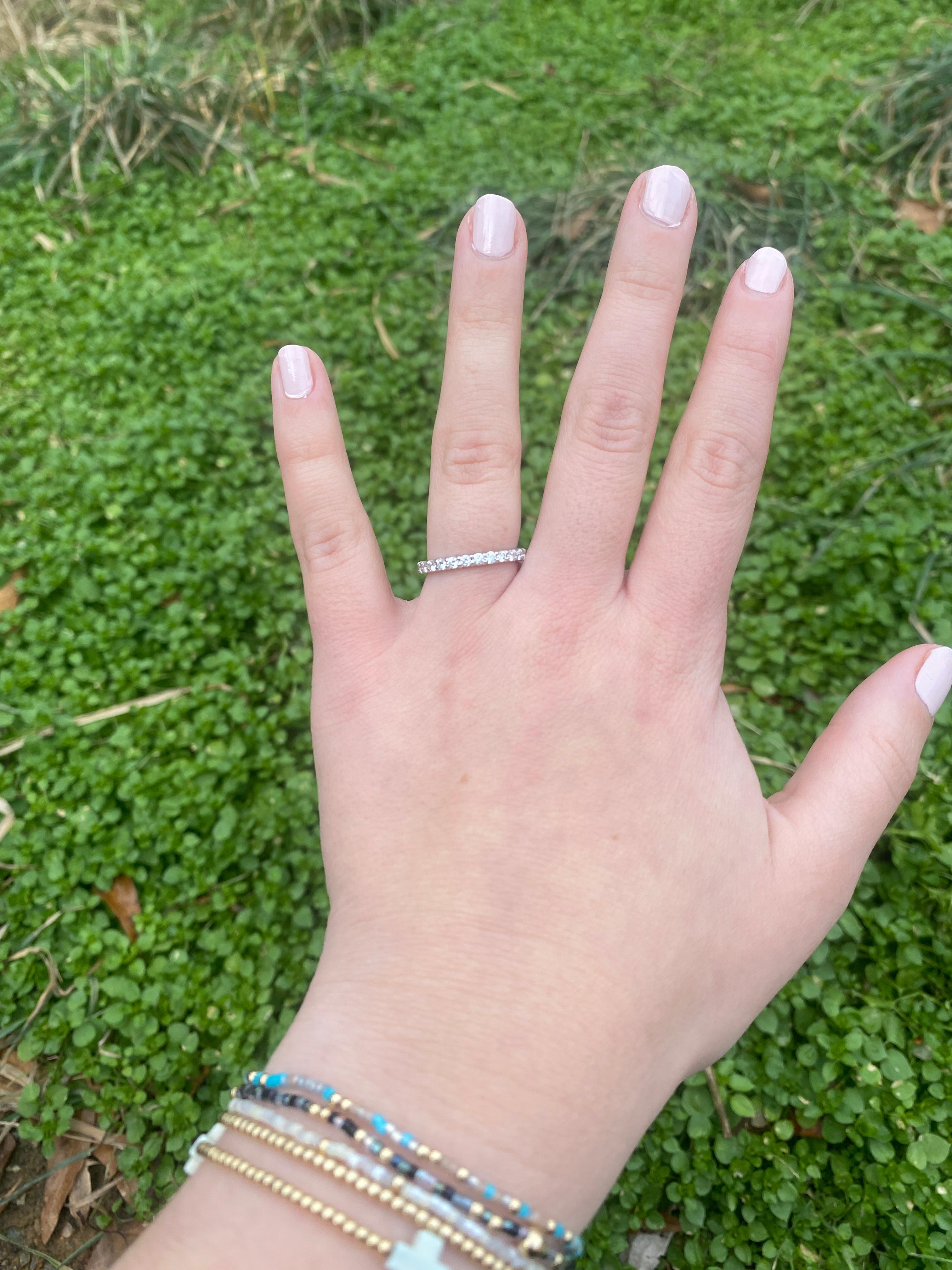 0.50ctw Diamond Wedding Band, 14k White Gold, Taille de bague 6.75, Bague empilable en vente 1