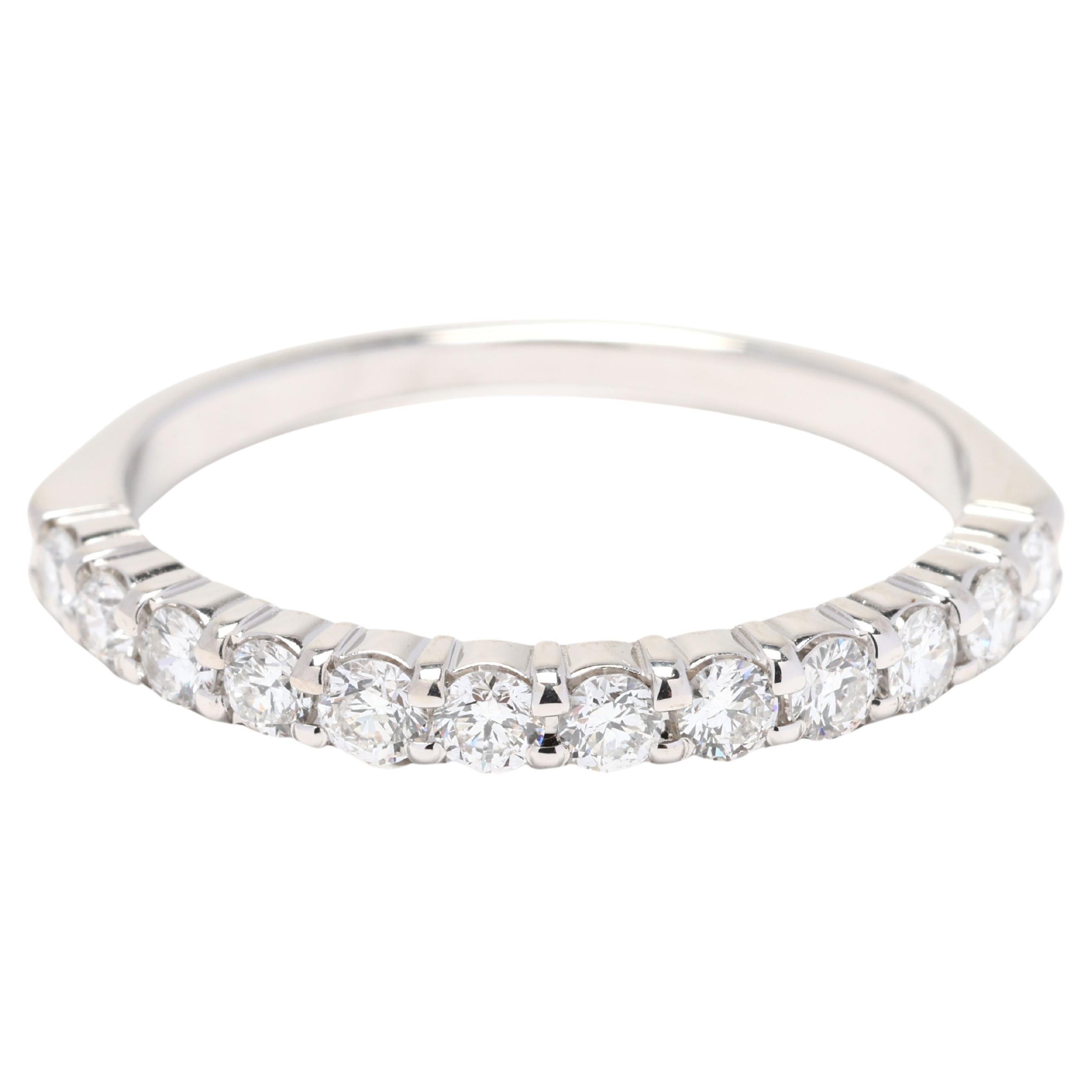 0,50 Karat Diamant-Hochzeitsring, 14k Weißgold, Ring Größe 6,75, Stapelbarer Ring