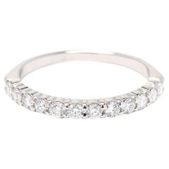 0.50ctw Diamond Wedding Band, 14k White Gold, Taille de bague 6.75, Bague empilable