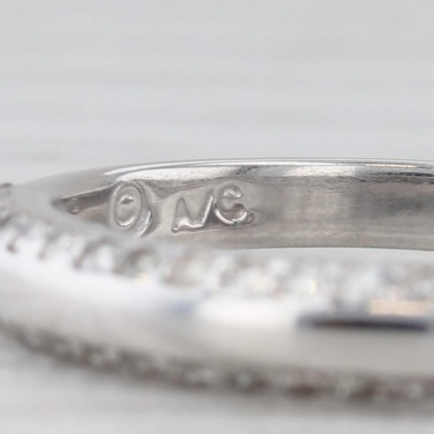 Fascia nuziale con diamante da 0,50 ct. in oro bianco 14k misura 6,5 anello impilabile in vendita 1