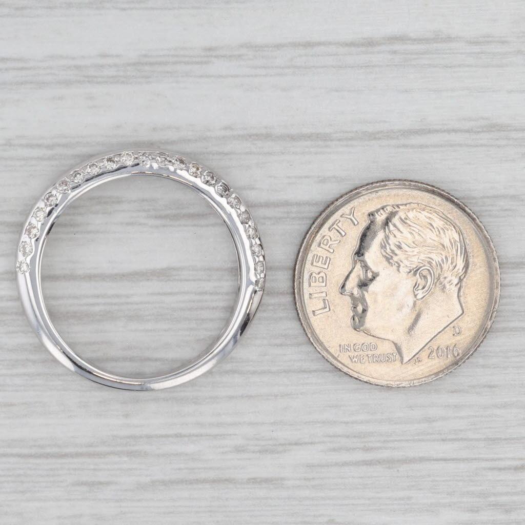Fascia nuziale con diamante da 0,50 ct. in oro bianco 14k misura 6,5 anello impilabile in vendita 3