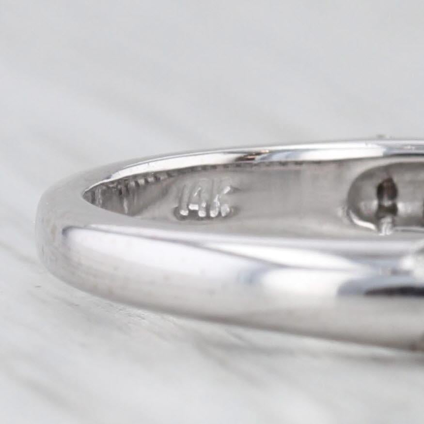 Fascia nuziale con diamante da 0,50 ct. in oro bianco 14k misura 6,5 anello impilabile in vendita 4
