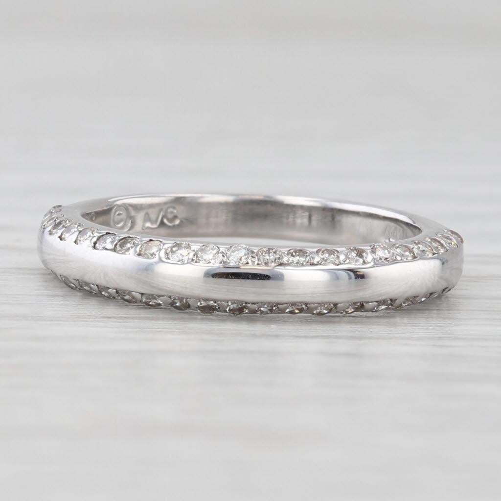 0.50ctw Alianza de Diamantes Oro Blanco 14k Tamaño 6.5 Anillo Apilable