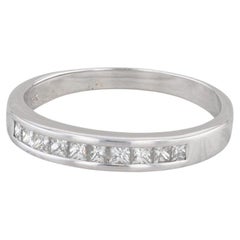 0.50ctw Diamond Wedding Band 14k White Gold Stackable Anniversary Size 9.5 Ring