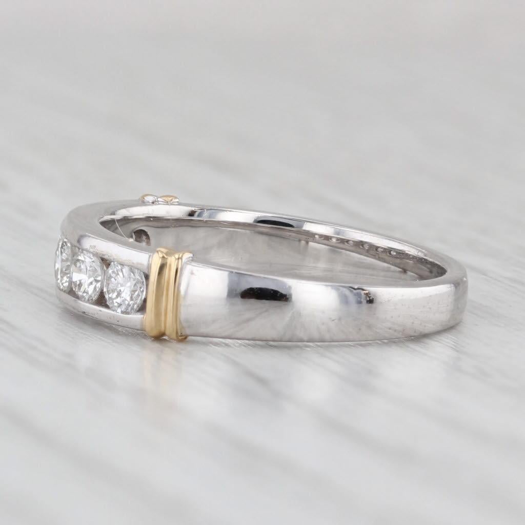 da uomo o donna Fascia nuziale con diamante da 0,50 carati in oro giallo bianco 14 carati Anello impilabile misura 6,25 in vendita