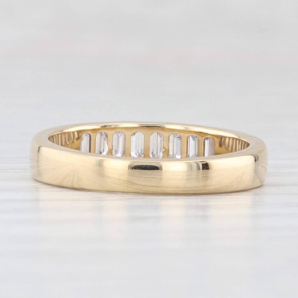 Taille baguette 0.50ctw Diamond Wedding Band 18k Yellow Gold Size 6.25 Ring en vente