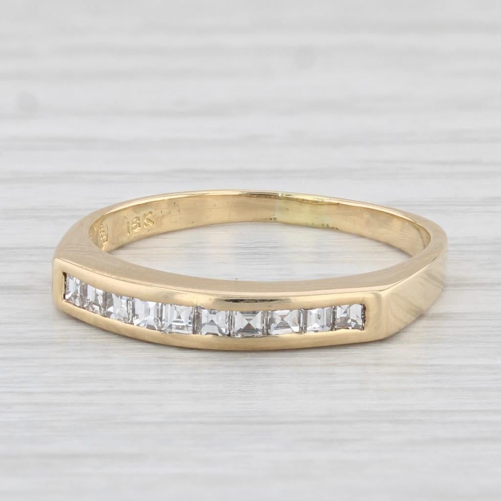 Alliance empilable en or jaune 18 carats avec diamants 0,50 carat, taille 7,5
