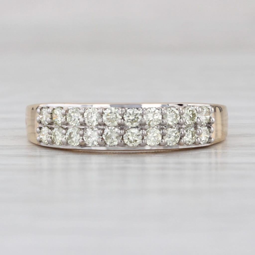 Fascia nuziale con diamante da 0,50 carati in oro giallo 18k Anello impilabile misura 6 COA Tomas RAE In condizioni buone in vendita a McLeansville, NC