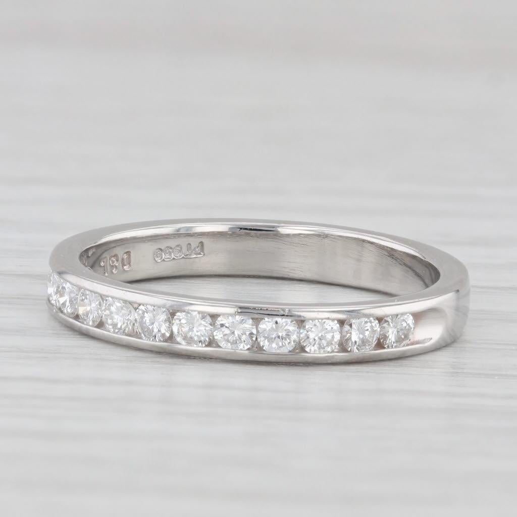 0.50ctw Diamond Wedding Band 950 Platinum Size 7.5 Stackable Anniversary In Good Condition In McLeansville, NC