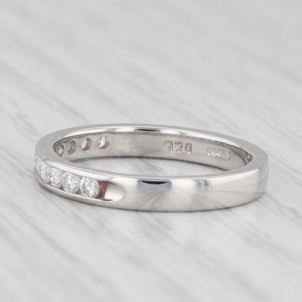 0.50ctw Diamond Wedding Band 950 Platinum Size 7.5 Stackable Anniversary 2
