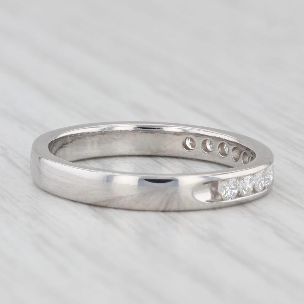0.50ctw Diamond Wedding Band 950 Platinum Size 7.5 Stackable Anniversary 3