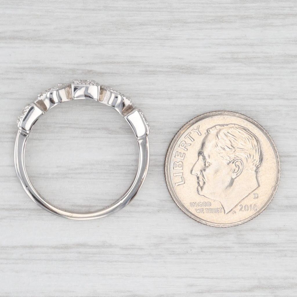 Fascia nuziale con diamante da 0,50 carati Anello impilabile per l'anniversario in oro bianco 14 carati Misura 7 in vendita 2