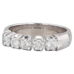 0.50ctw Diamond Wedding Ring 14k White Gold Size 5.75 Stackable Band